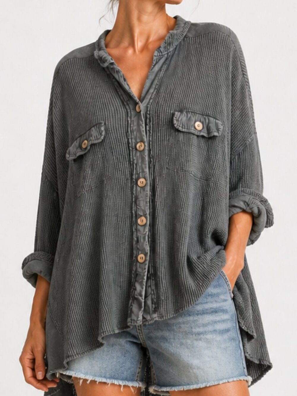 Free People Fp One Scout Jacket Size Medium/LG Thermal Button down Long Sleeve